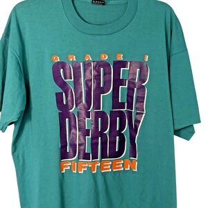 Vintage 90's Super‎ Derby Horse Race Louisiana Single Stitch T Shirt 1994 USA